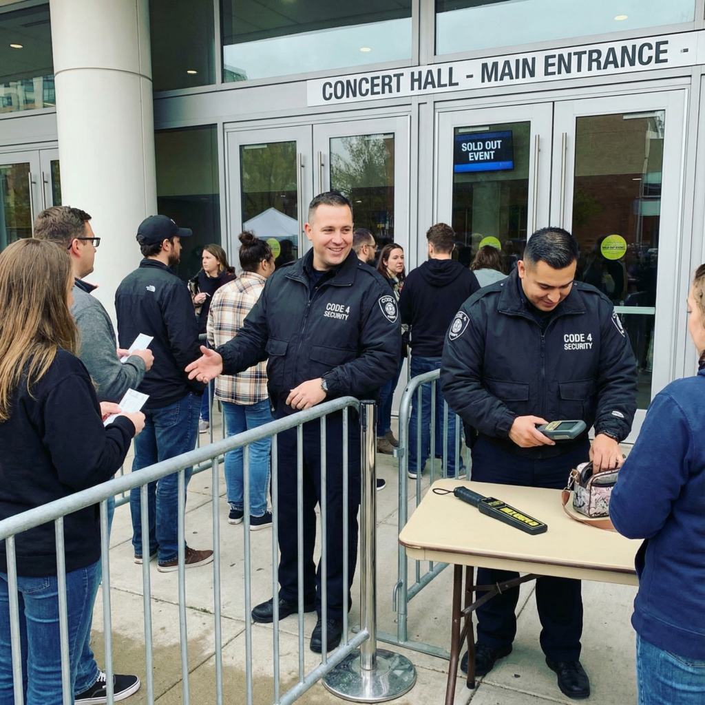 security guards having a gate control